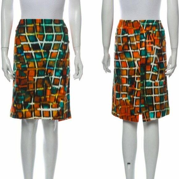 Lafayette 148 Abstract Windowpane pencil skirt size 14 - Picture 1 of 5